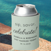 Gastgeschenk Hochzeit Sip Savor Celebrate Sage Gre Dosenkühler