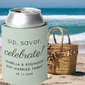 Gastgeschenk Hochzeit Sip Savor Celebrate Sage Gre Dosenkühler