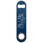 Gastgeschenk Hochzeit Solid Color Navy Blue Speed Flaschenöffner (Rückseite)