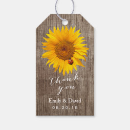 Gastgeschenk Hochzeit | Sonnenblumen und Ladybug-S Geschenkanhänger