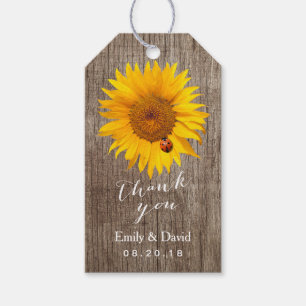 Gastgeschenk Hochzeit   Sonnenblumen und Ladybug-S Geschenkanhänger