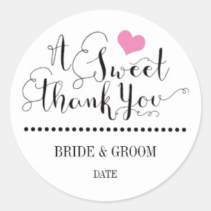 GASTGESCHENK HOCHZEIT STICKER Herzlichen Dank.