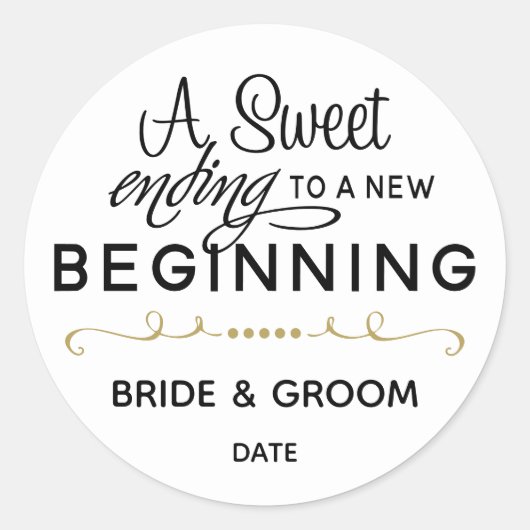 GASTGESCHENK HOCHZEIT STICKER | SCHWEET ENDET NEUE (Vorderseite)