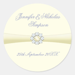 Gastgeschenk Hochzeit Stickers Elfenbeinkühe mit P