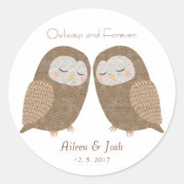 Gastgeschenk Hochzeit Stickers Owl Couple Stickers
