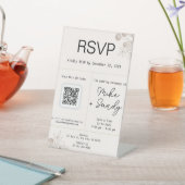 Gastgeschenk Hochzeit Table Sign, QR Code UAWG Sig Sockelschild (In SItu)