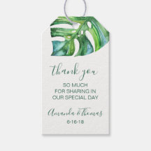 Gastgeschenk Hochzeit-Tag für tropische Blätter