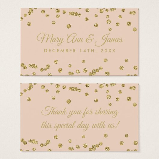 Gastgeschenk Hochzeit Tag Gold Glitzer Confetti Bl (Vorne & Hinten)