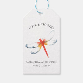 Gastgeschenk Hochzeit Tag Rote Dragonfly Geschenkanhänger