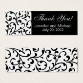 Gastgeschenk Hochzeit-Tag Schwarz-weiß Damask (Vorne & Hinten)