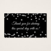 Gastgeschenk Hochzeit Tag Silver Glitzer Confetti  (Rückseite)