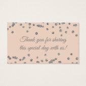 Gastgeschenk Hochzeit Tag Silver Glitzer Confetti  (Rückseite)