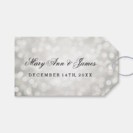 Gastgeschenk Hochzeit Tag Silver Glitzer Lights Geschenkanhänger