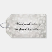 Gastgeschenk Hochzeit Tag Silver Glitzer Lights Geschenkanhänger (Rückseite Horizontal)