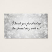 Gastgeschenk Hochzeit Tag Silver Winter Wonderland (Rückseite)