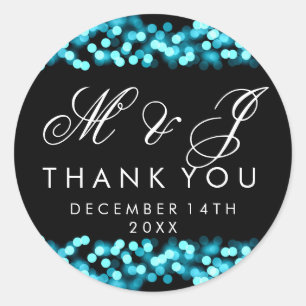 Gastgeschenk Hochzeit Tag Turquoise Hollywood Glam Runder Aufkleber
