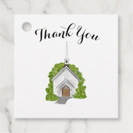 Gastgeschenk Hochzeit Tags - Aquarellkirche Geschenkanhänger