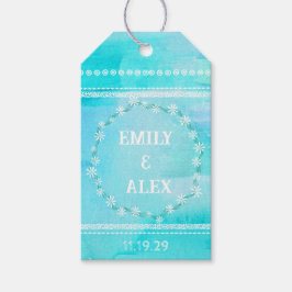 Gastgeschenk Hochzeit-Tags für blaue Wasserfarben Geschenkanhänger