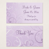 Gastgeschenk Hochzeit-Tags für lila Wirbel (Vorne & Hinten)