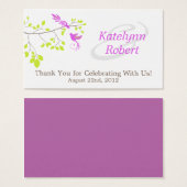 Gastgeschenk Hochzeit-Tags für Violet Romance (Vorne & Hinten)