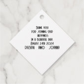 Gastgeschenk Hochzeit-Tags Geschenkanhänger (Rückseite)