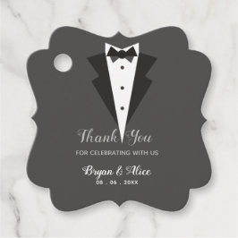 Gastgeschenk Hochzeit Tags (Tuxedo Bow-Krawatte) Geschenkanhänger