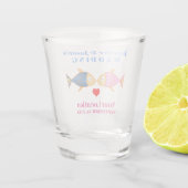 Gastgeschenk Hochzeit - tropische Destination für Schnapsglas (Rückseite)