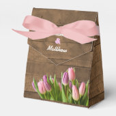 Gastgeschenk Hochzeit Tulips & Barnwood Geschenkschachtel (Vorderseite)