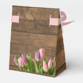 Gastgeschenk Hochzeit Tulips & Barnwood Geschenkschachtel (Rückseite)