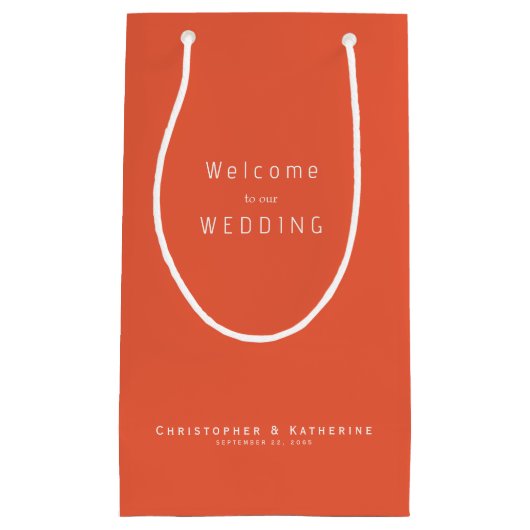 Gastgeschenk Hochzeit und Datum der modernen Manda Kleine Geschenktüte (Vorderseite)