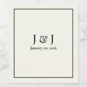 Gastgeschenk Hochzeit V1 für Schwarz-Weiß-Weinetik Weinetikett (Einzelnes Label)