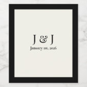 Gastgeschenk Hochzeit V1 für Schwarz-Weiß-Weinetik Weinetikett (Einzelnes Label)