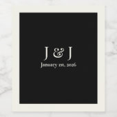 Gastgeschenk Hochzeit V1 für Schwarz-Weiß-Weinetik Weinetikett (Einzelnes Label)