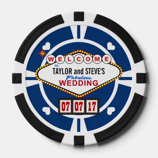 Gastgeschenk Hochzeit Vegas Casino Poker Pokerchips (Vorderseite)