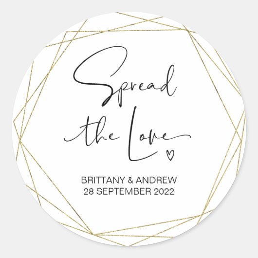 Gastgeschenk Hochzeit verbreitete die Liebe Jam Ja Runder Aufkleber (Vorderseite)
