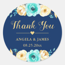 Gastgeschenk Hochzeit Vielen Dank an Navy Blue Gol