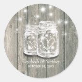 Gastgeschenk Hochzeit Vielen Dank an Rustic Wood M Runder Aufkleber (Vorderseite)