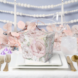 Gastgeschenk Hochzeit "Vintag Champagne Peony" Geschenkschachtel