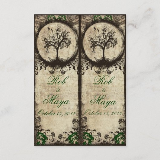 Gastgeschenk Hochzeit Vintager neuer Lesezeichen (Vorderseite)