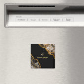 Gastgeschenk Hochzeit von Black & Gold Agate Geode Magnet (In Situ (Geschirrspüler))