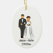 Gastgeschenk Hochzeit von Braut- und Wurzelnamen Keramik Ornament (Hinten)