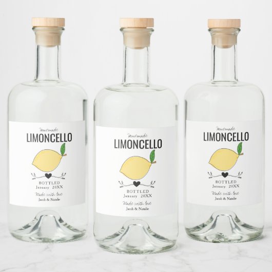 Gastgeschenk Hochzeit von Limoncello Alkoholflaschenetikett (Flaschen)
