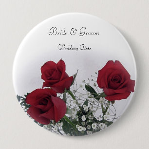 Gastgeschenk Hochzeit von rote Rosen Button