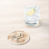 Gastgeschenk Hochzeit von Schriftzeichen Runder Pappuntersetzer (Vor Ort)