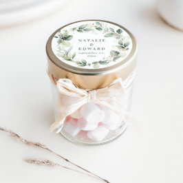 Gastgeschenk Hochzeit von Wasserfarbenfolien Runder Aufkleber