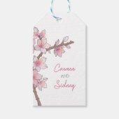 Gastgeschenk Hochzeit Wasserfarbe Kirsche Blossom Geschenkanhänger (Vorderseite)