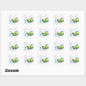 Gastgeschenk Hochzeit Wasserfarbe Quadratischer Aufkleber (Blatt)