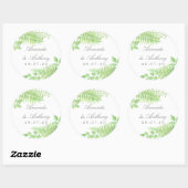 Gastgeschenk Hochzeit Watercolor Greenerity Foliag Runder Aufkleber (Blatt)