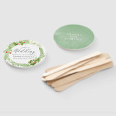 Gastgeschenk Hochzeit "Watercolor Greenery" Fächer (Non-assembled)