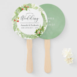 Gastgeschenk Hochzeit "Watercolor Greenery" Fächer